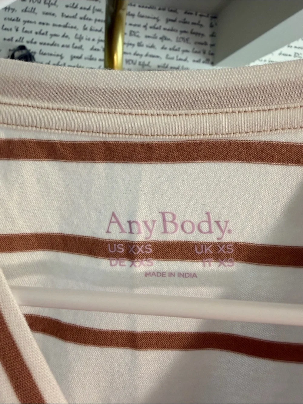 AnyBody Essentials Cotton Striped T-Shirt
